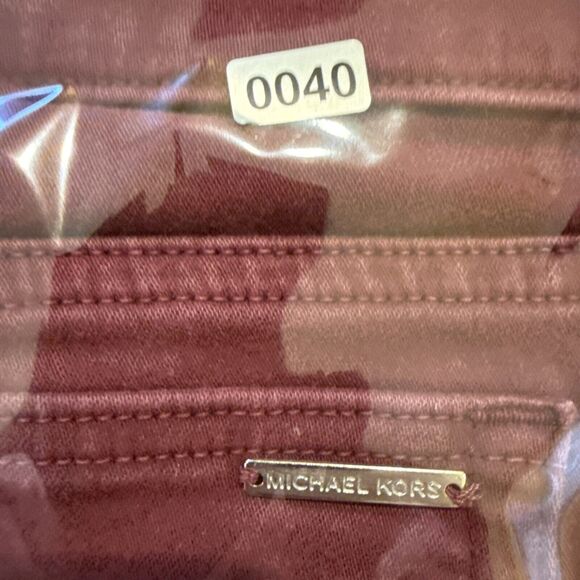 Michael Kors Skinny Stretch Jeans Womens Sz 10p Mid Rise Burgundy Red Denim - Picture 10 of 10